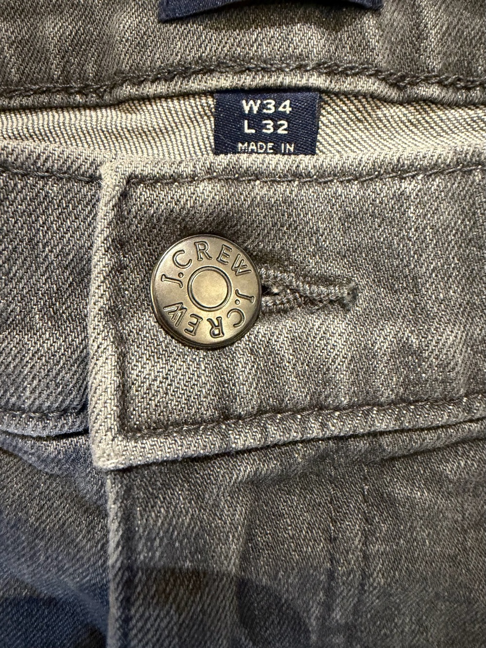J.Crew Flex Straight Jeans Men’s 34x32 Grey Jeans - Picture 5 of 5